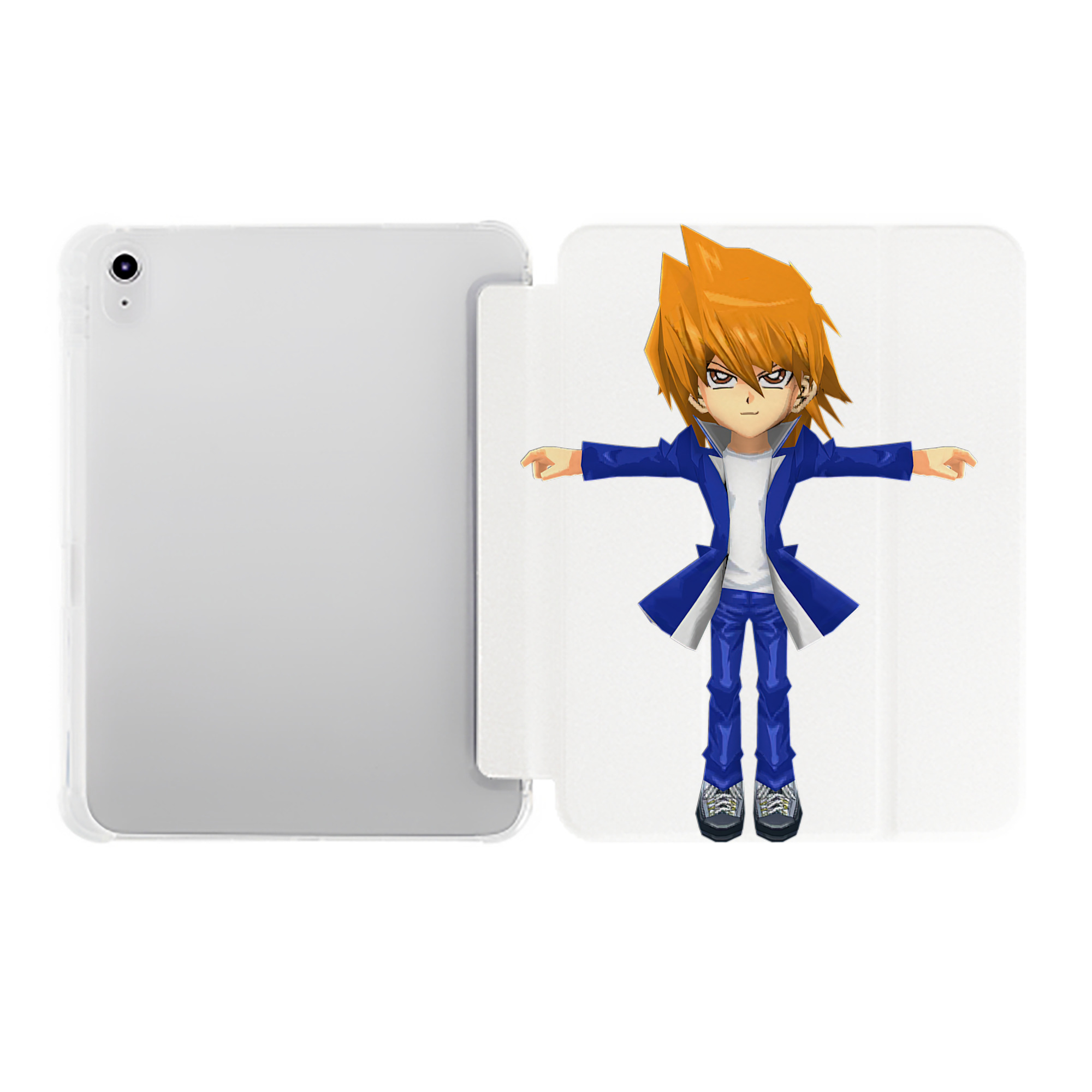 （画像用） 遊☆戯☆王 Yu-Gi-Oh! IPad ケース ペン収納付き 三つ折りスタンド PUレザー×シリコン 対応機種9.5/10.5/10.9インチ